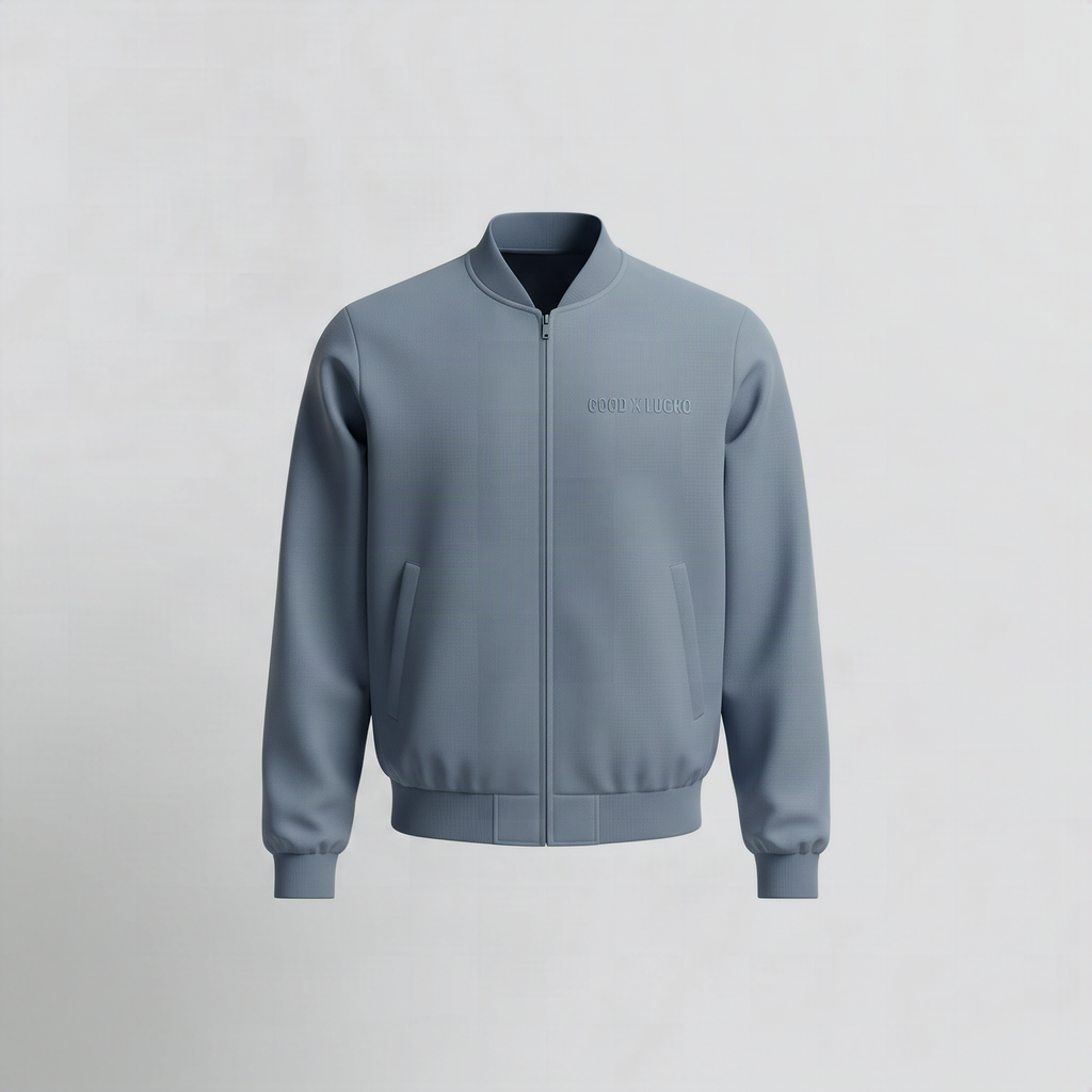 Blouson bleu pierre, vue de face