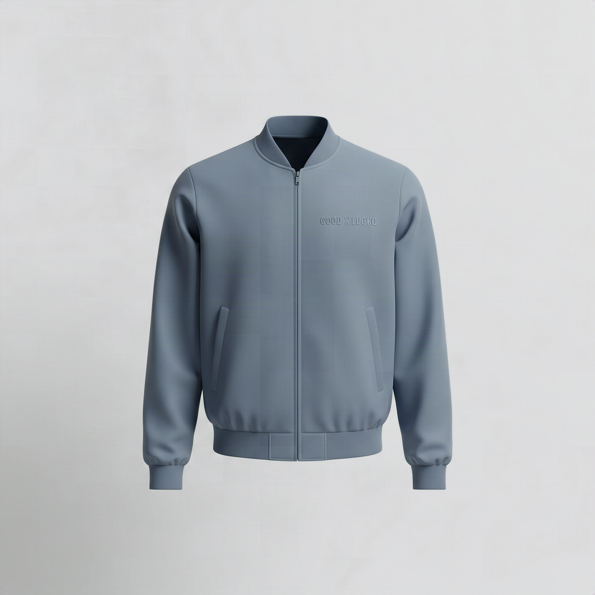 Blouson bleu pierre, vue de face