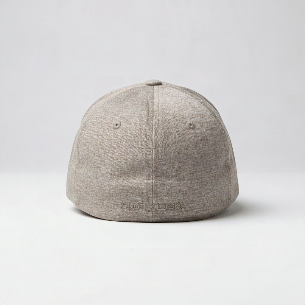Casquette gris chiné, vue de dos