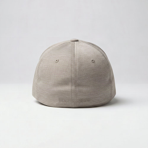 Casquette gris chiné, vue de dos
