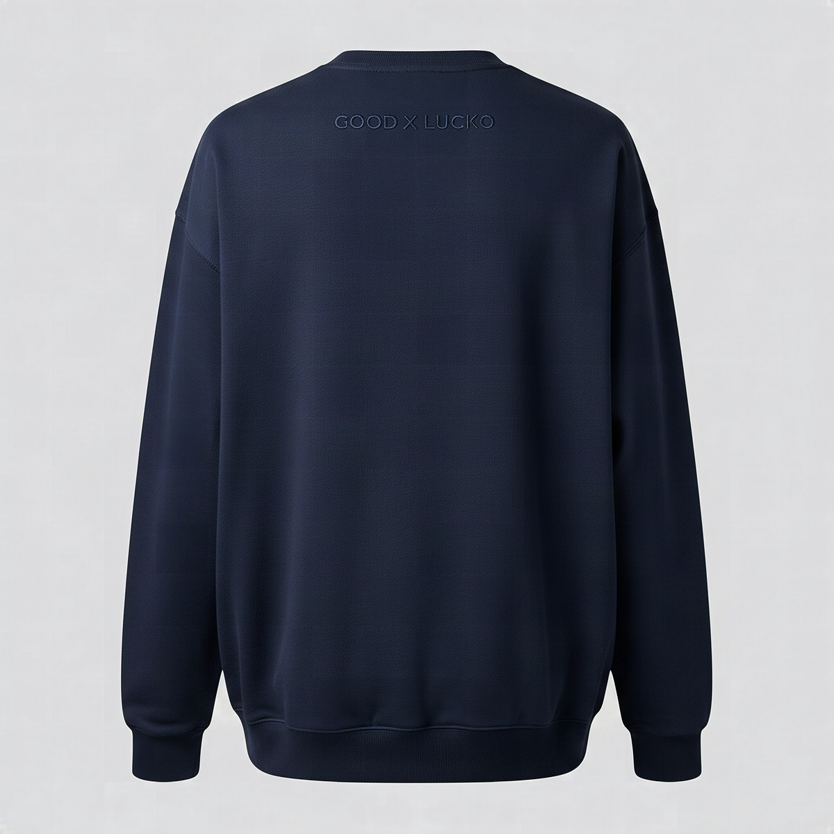 Crewneck bleu marine, vue de dos