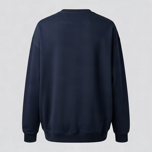 Crewneck bleu marine, vue de dos