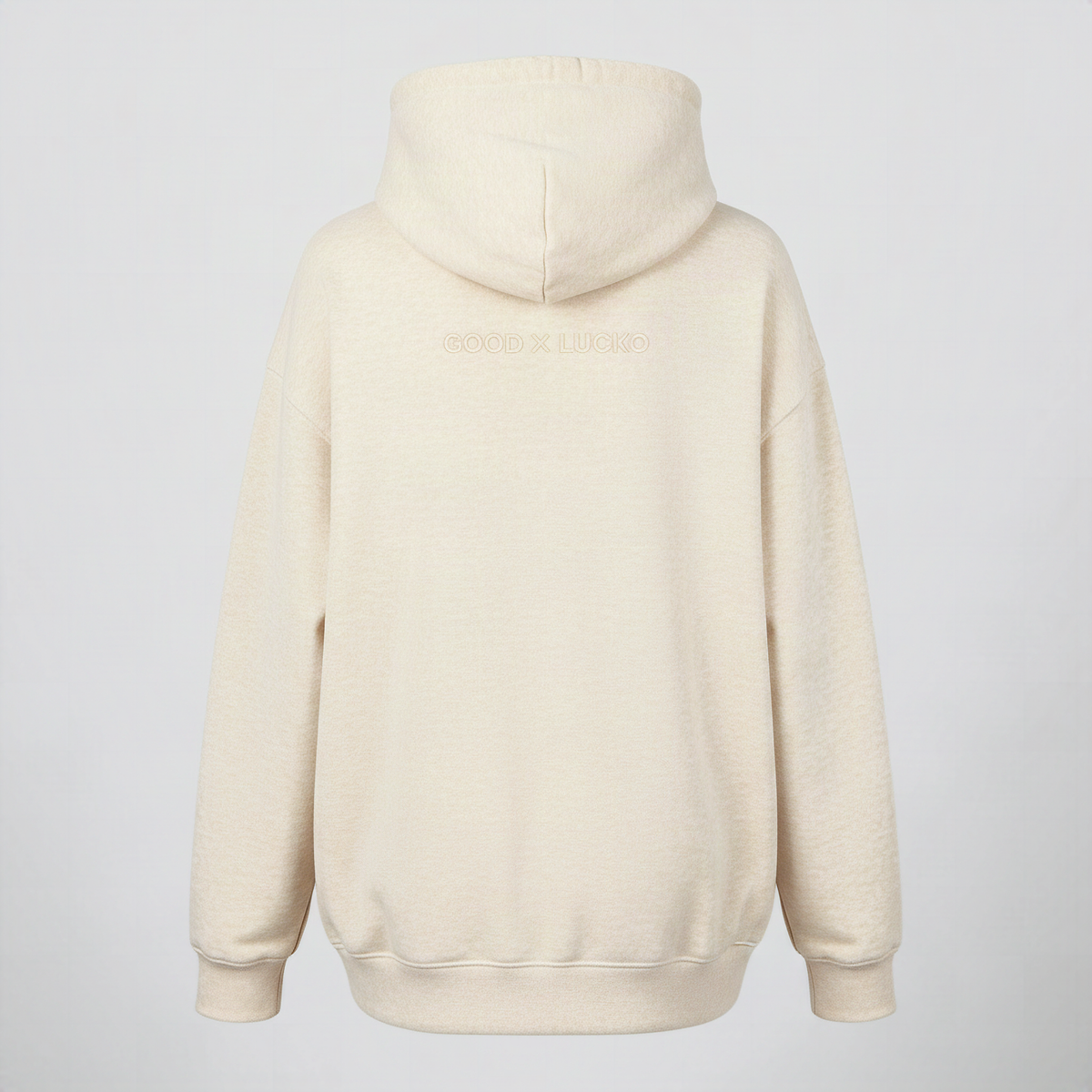 Hoodie oversize ivoire lavé, vue de dos