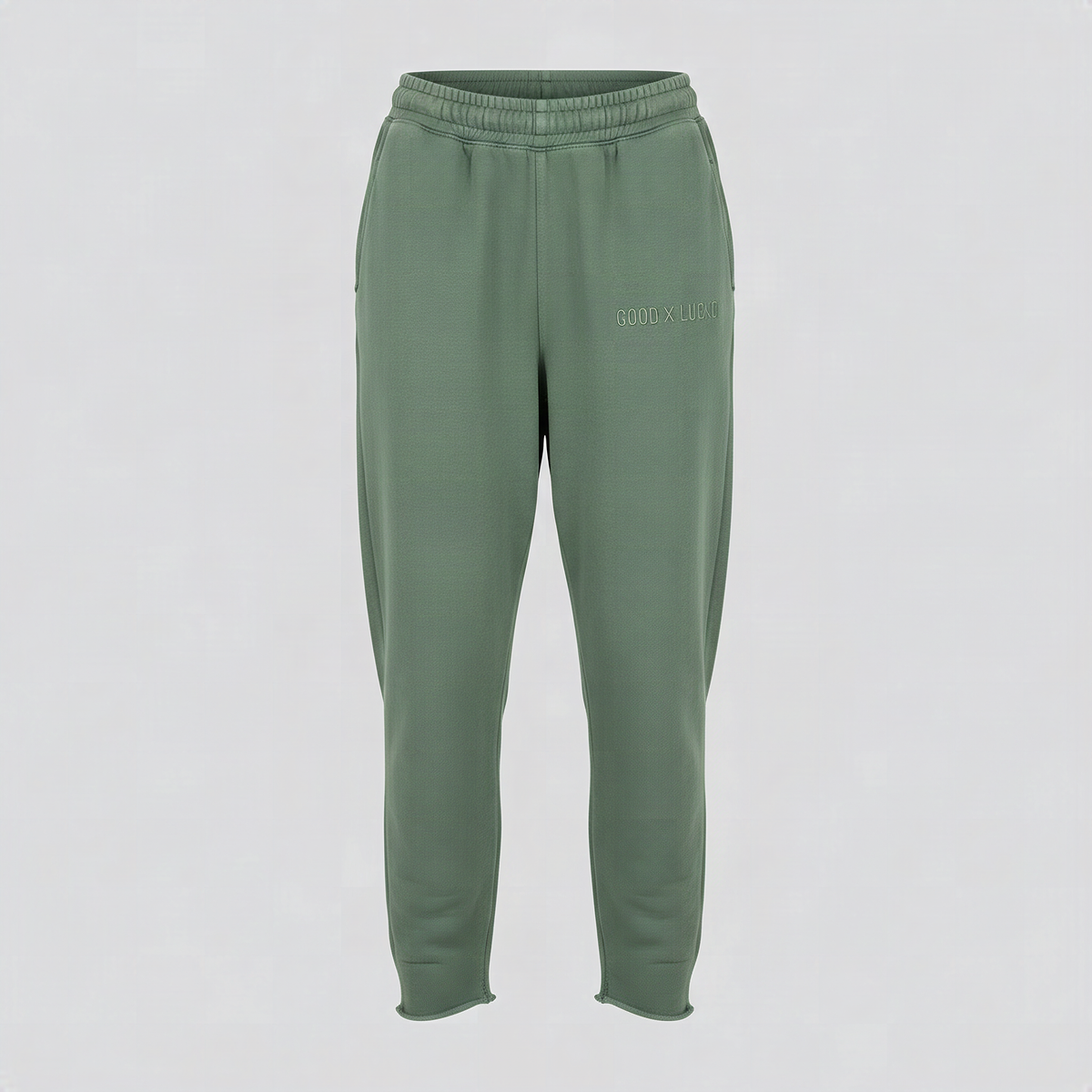 Jogging bord brut vert mousse, vue de face