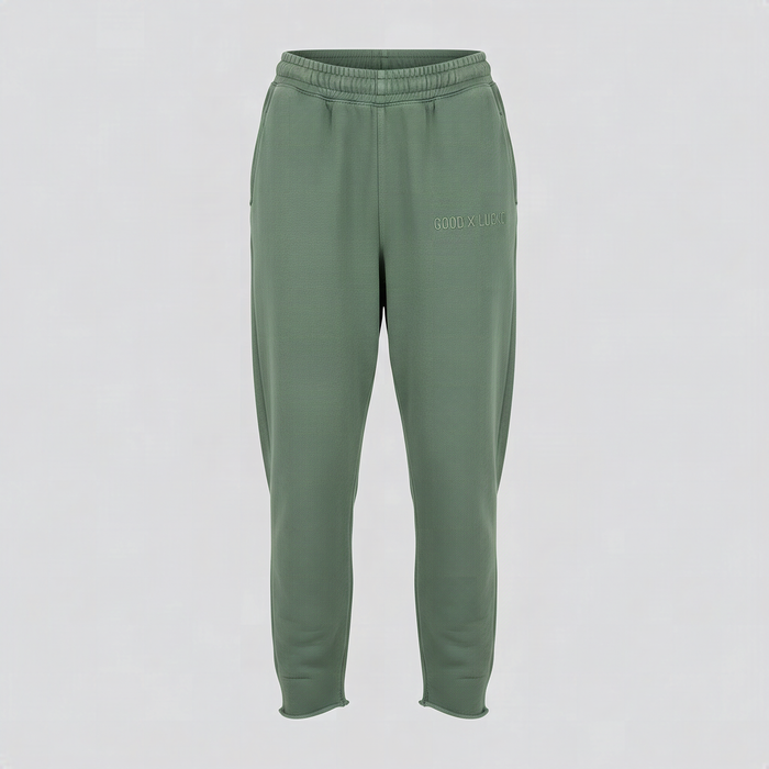 Jogging bord brut vert mousse, vue de face